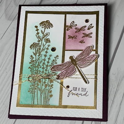 Dragonfly greeting card using Stampin' Up! Dragonfly Garden Stamp Set
