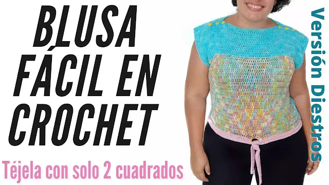 APRENDER A TEJER GRATIS Blusa fácil a Cuadros