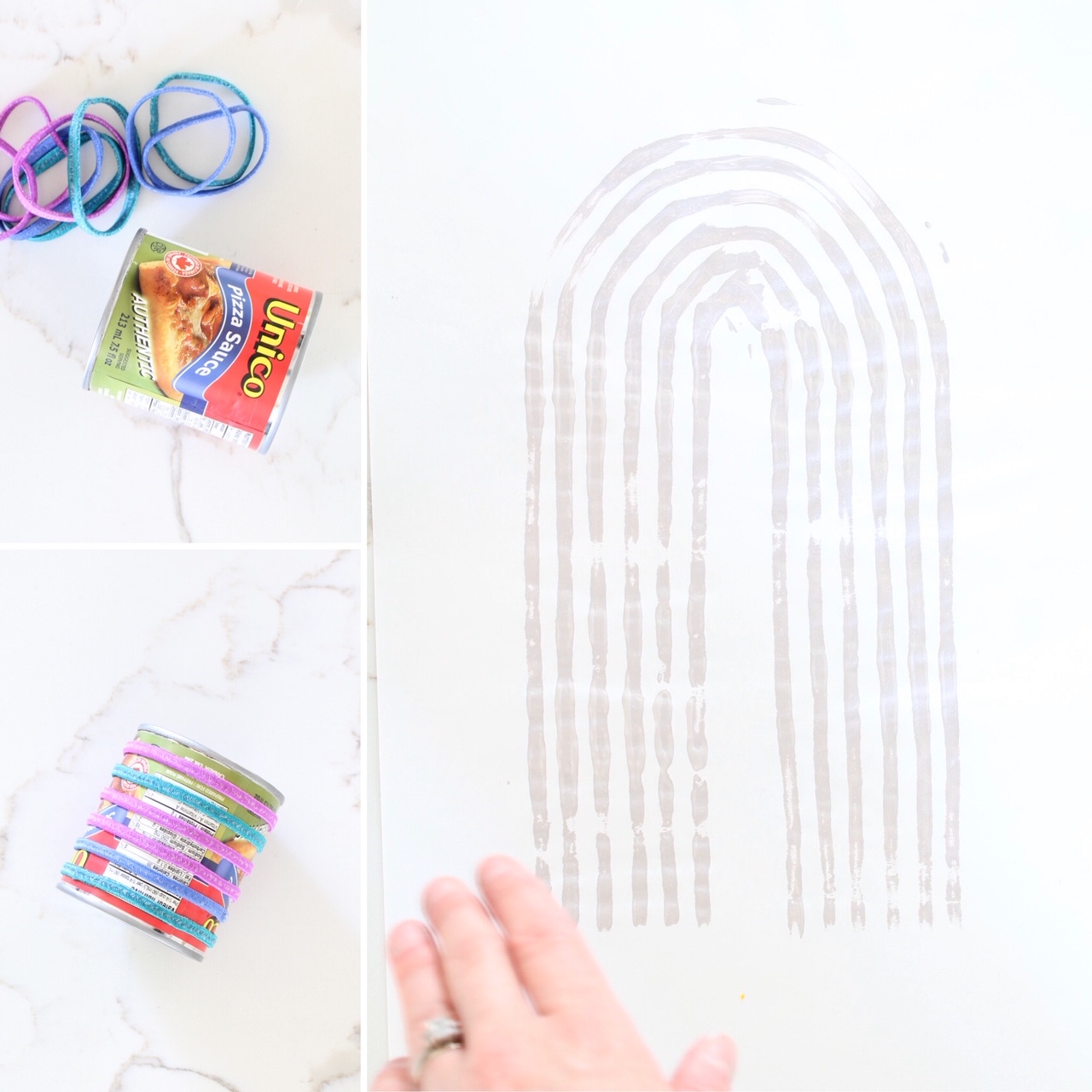 DIY Stamp Paintings Boho Rainbow and Half Moon