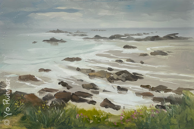 Brittany pleinair painting low tide kerfssien