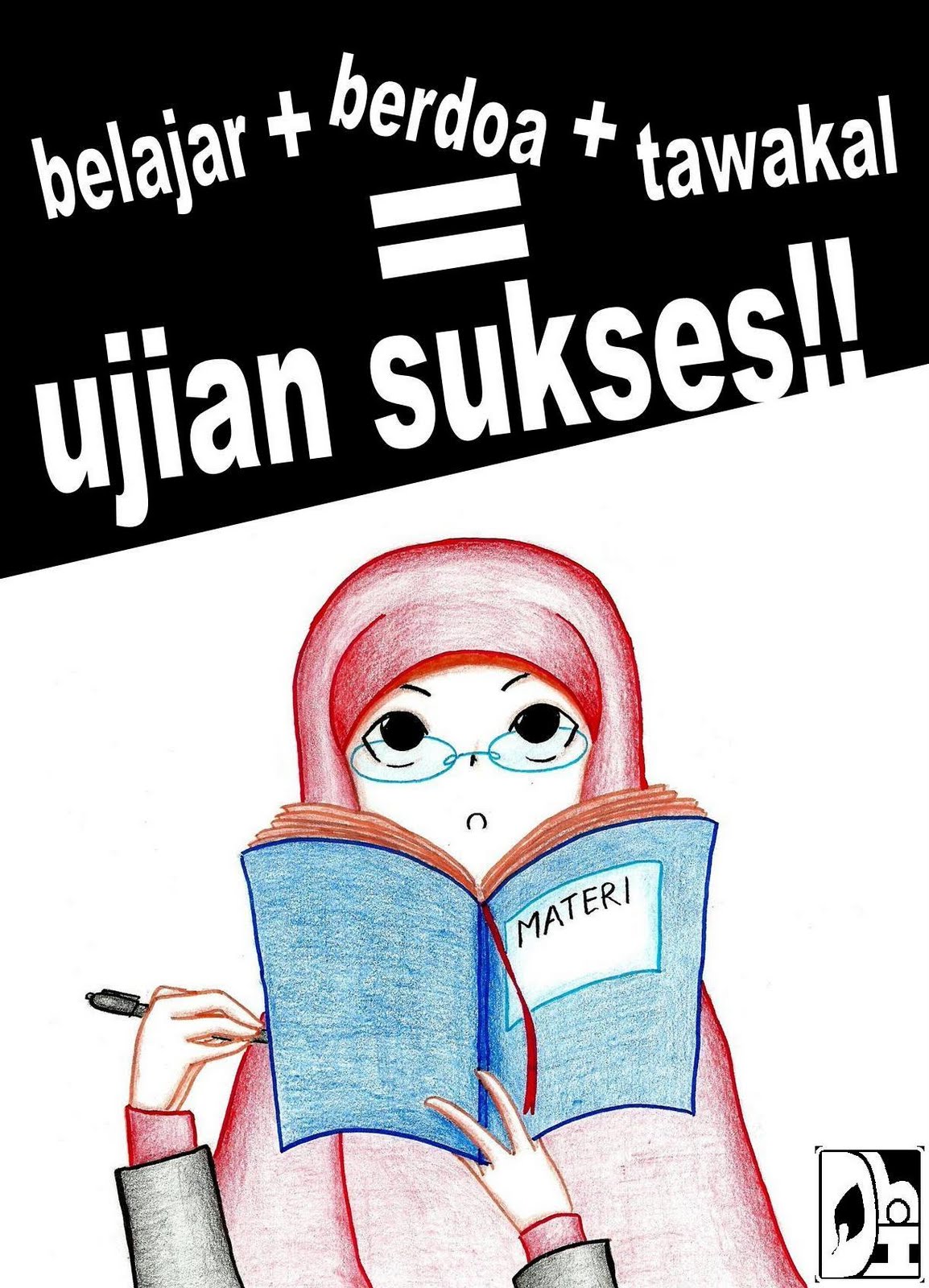 Komik Muslimah: belajar + berdoa + tawakal = ujian sukses!!