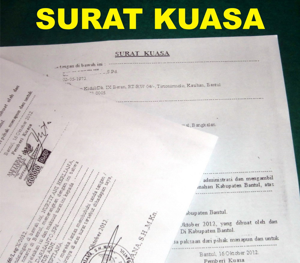 Contoh Contoh Surat Surat kuasa, Contoh Surat Kuasa