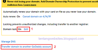 Cara transfer domain di godaddy antar akun