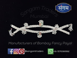 silver fancy payal for ladies