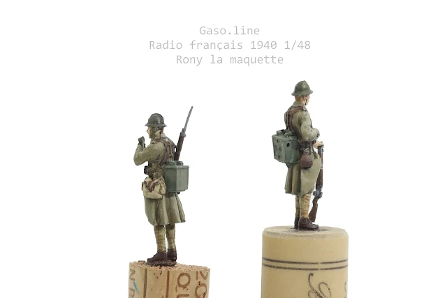 Photos des figurines de l'officier et des radios français de 1939-40 de Gaso.line au 1/48.