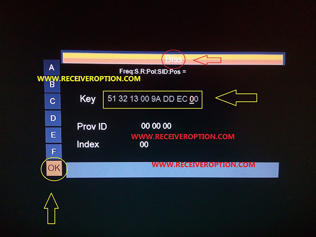 TIGER F8 HD RECEIVER BISS KEY OPTION