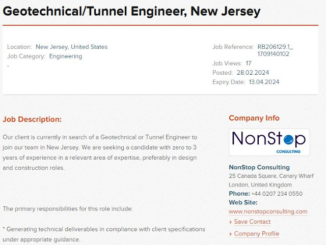 Tunnel Engineer job New Jersey United States