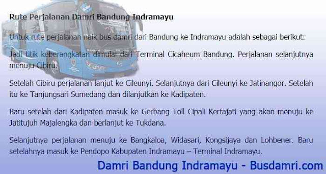 Damri Bandung Indramayu, Ini Info Tarif Tiket dan Jadwalnya