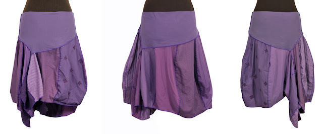 plumilicious purple upcycled skirts from secret lentil clothing