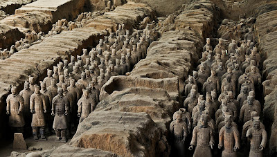 Terracotta Army China Xi'an Soldier Statue Buried