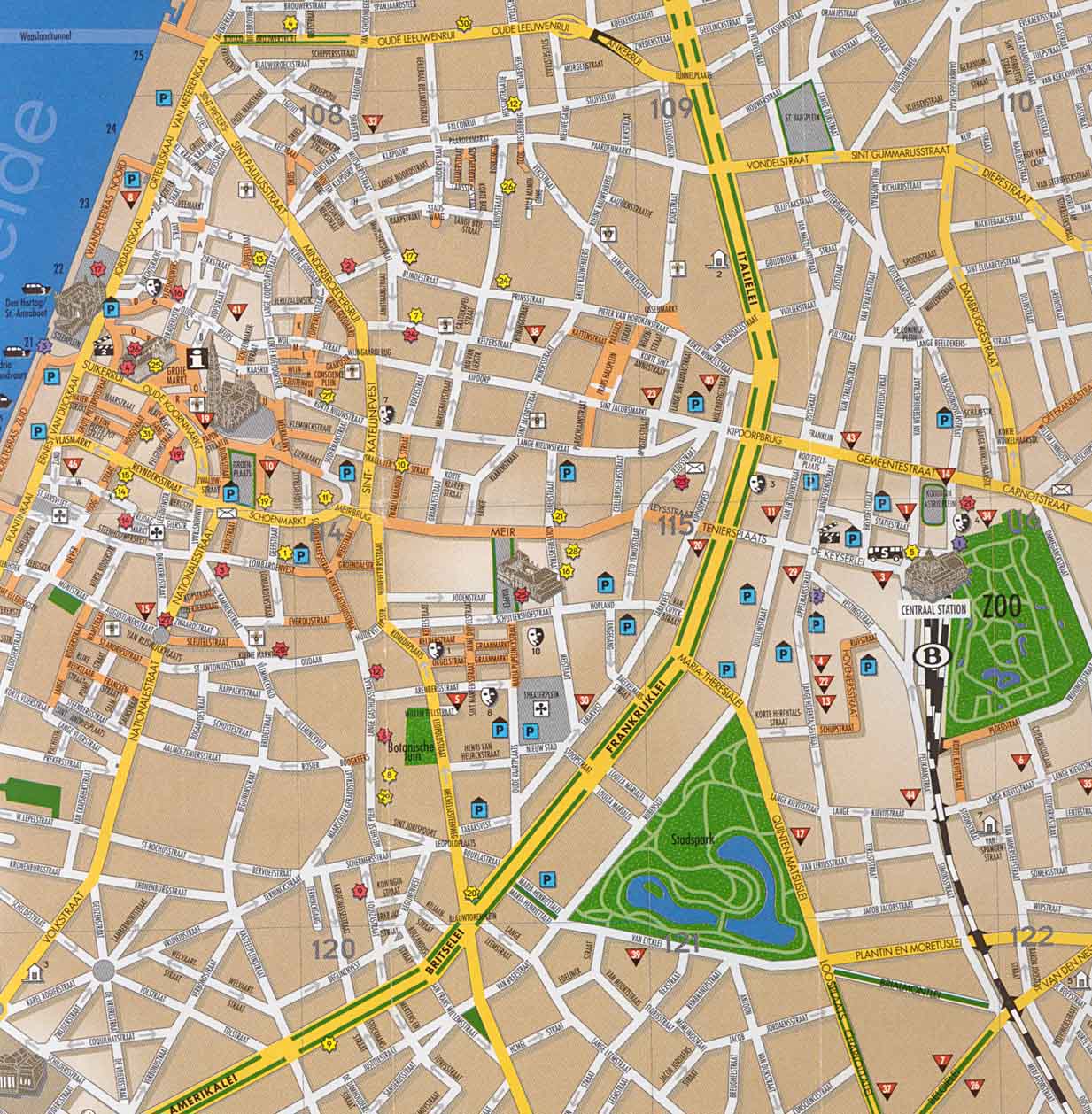 Map of Antwerp, Belgium