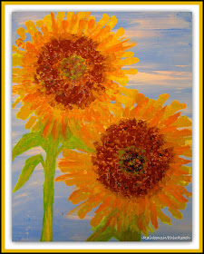 photo of: Sunflower from Collaboration of Painted Finger Prints via RainbowsWithinReach