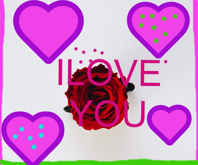 I love you pic in red rose background picture