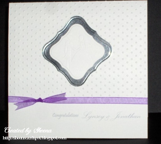 Embossed Wedding Card Cuttlebug embossed Bride and Groom Swiss Dots for 