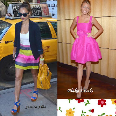 Jessica Alba e Blake Lively de neon