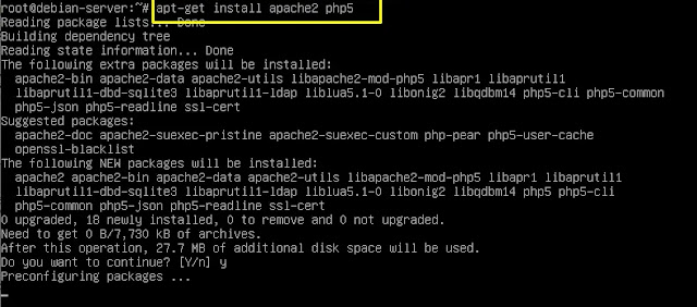 install apache dan php