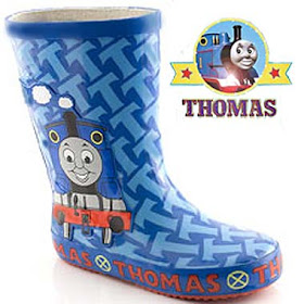 Strong durable trendy boots with tough rubber soled bottoms Thomas the train footwear for children