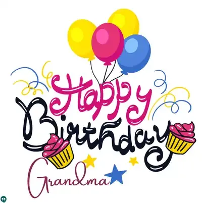carnival happy birthday grandma images with cupcake balloons