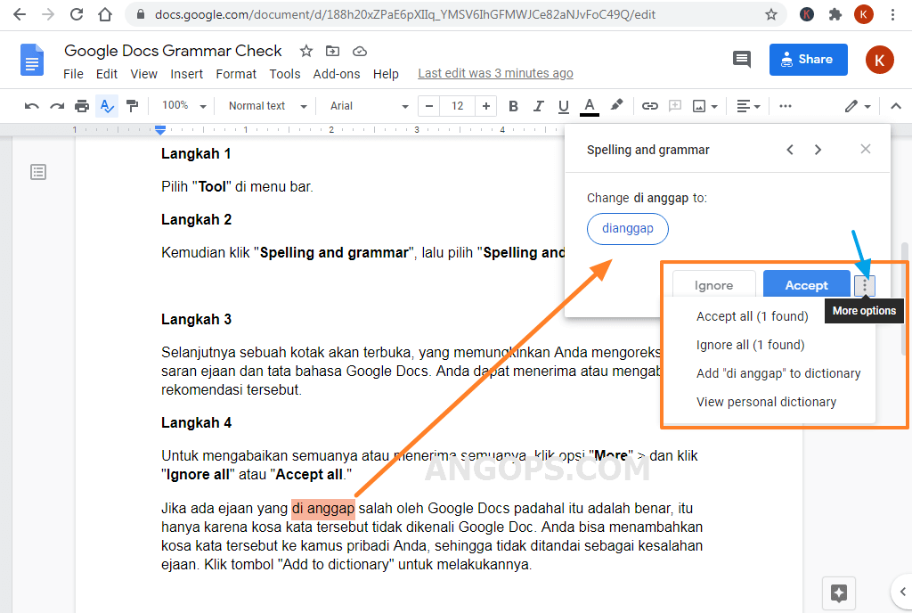 google docs dan grammarly