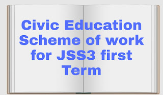 Civic Education Scheme of work for JSS3 first Term