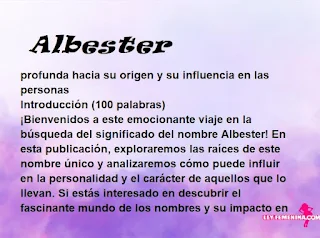 significado del nombre Albester