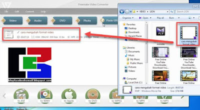 drag drop video ke dalam program freemake video converter