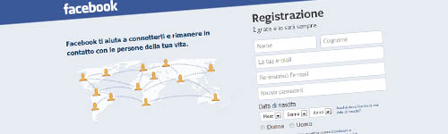 Formularz rejestracyjny po włosku / Facebook
