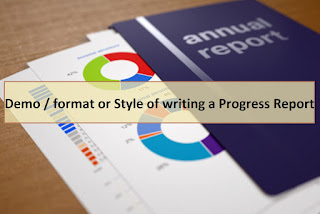 Demo / format or Style of writing a Progress Report