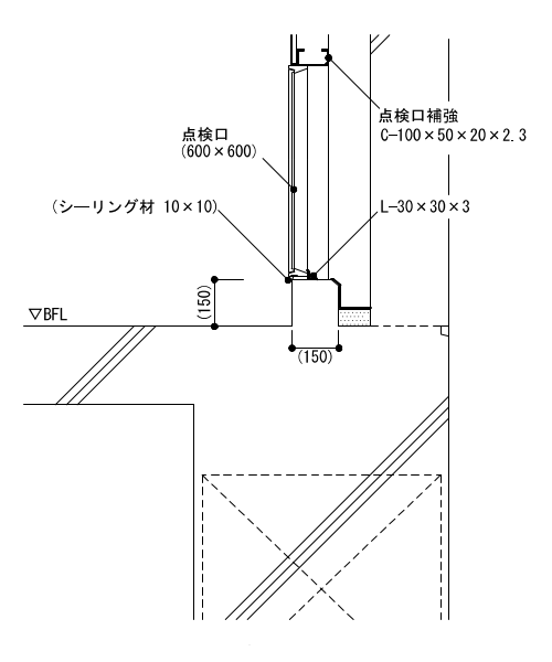 2-41-1　地下二重壁 点検口断面