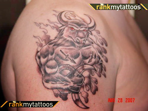 black art taurus tattoos then raging bull tattoo would obviously be the best
