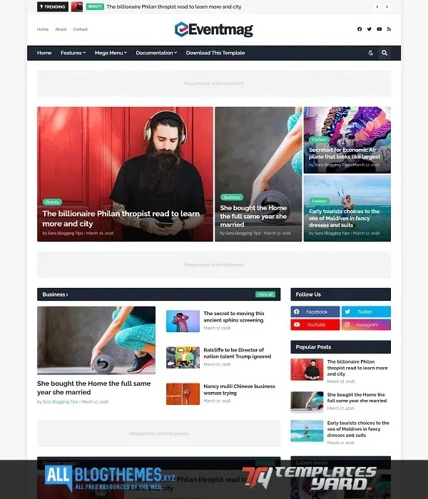 Free [EventMag] Responsive Premium Blogger Template Download 