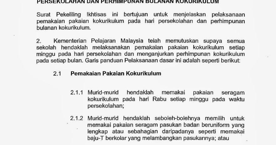 Surat Pekeliling Penubuhan Persatuan Di Sekolah