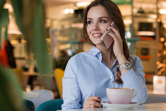 Beautiful lady using mobile phone