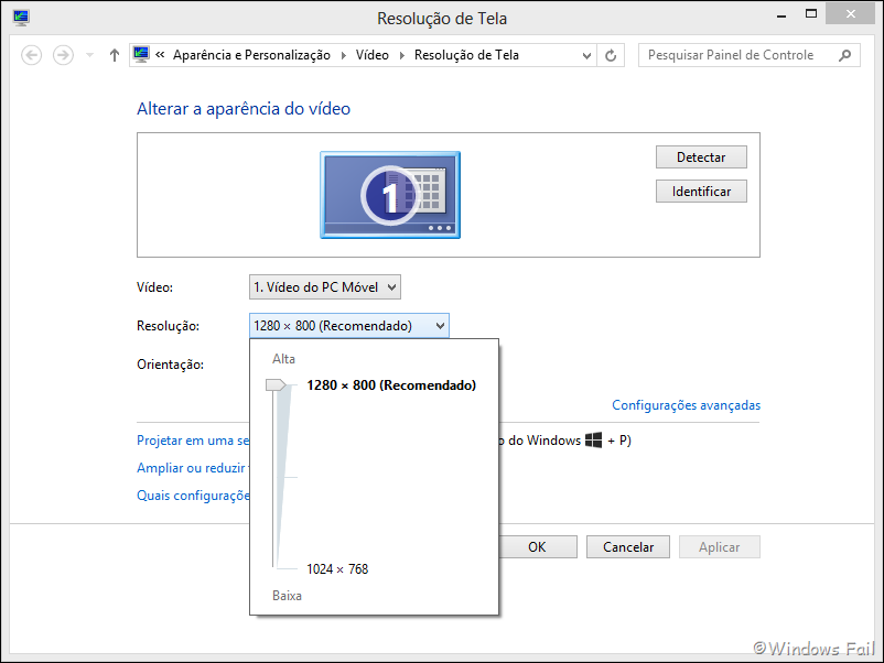 Selecione a resolução de tela mais adequada para seu computador