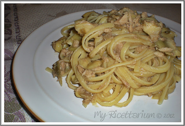 Linguine con tonno e carciofini