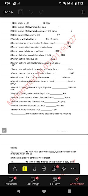 KPPSC Lecturer PHYSICAL EDUCATION Past Papers