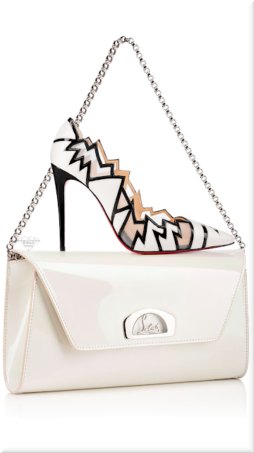 ♦Christian Louboutin white shiny patent Explorete pumps & white Vero Dodat bag #christianlouboutin #shoes #bags #louboutinworld #brilliantluxury