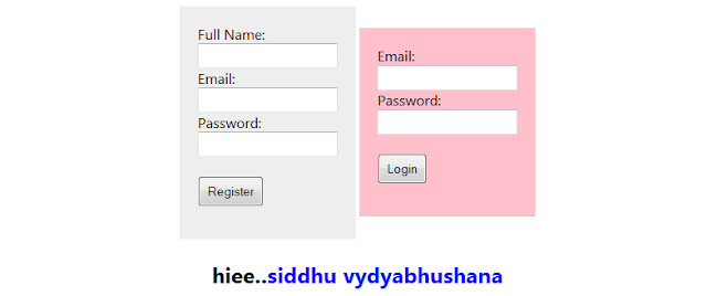 login and registration form using php functions