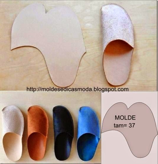 . Molde chinelo de casa fácil de fazer