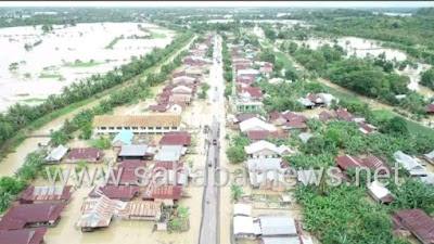 Potret Lensa Drone Banjir Di Duampanua Pinrang