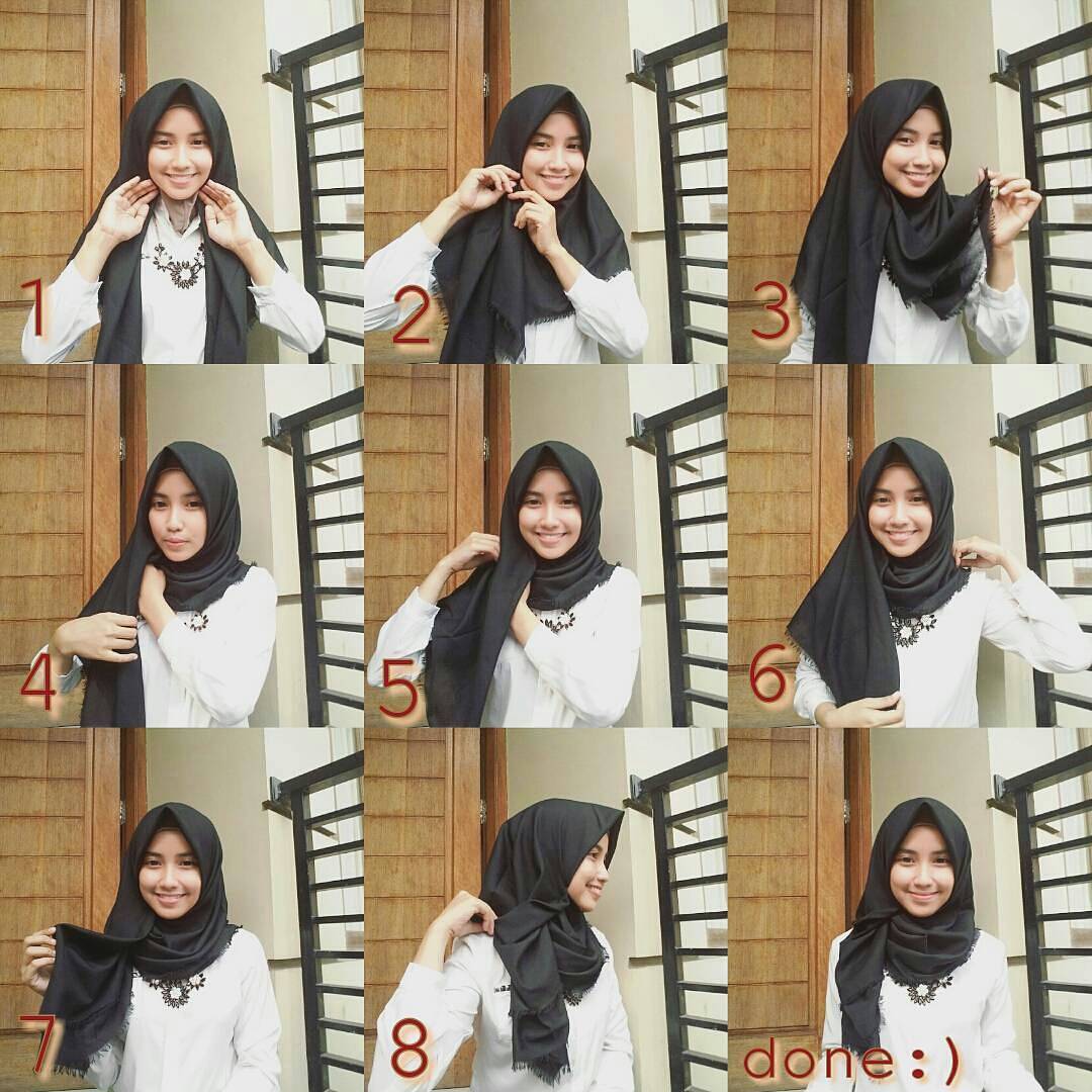 25 Inspirasi Tutorial Hijab Segi Empat Terbaru 2018