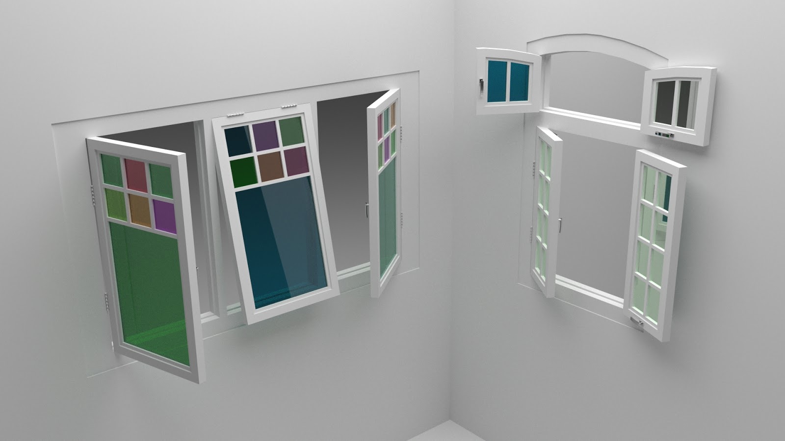 Free 3D Folding Windows .blend file