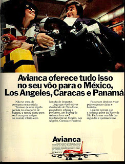 propaganda avianca de 1973. 1973; os anos 70; propaganda na década de 70; Brazil in the 70s, história anos 70; Oswaldo Hernandez; 
