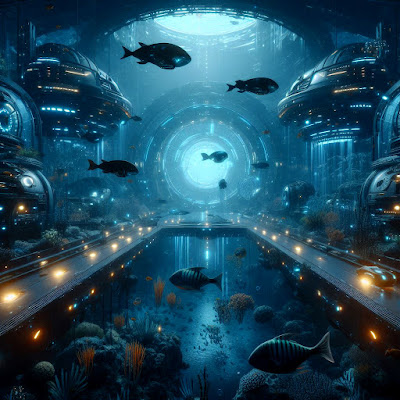 futuristic undersea city