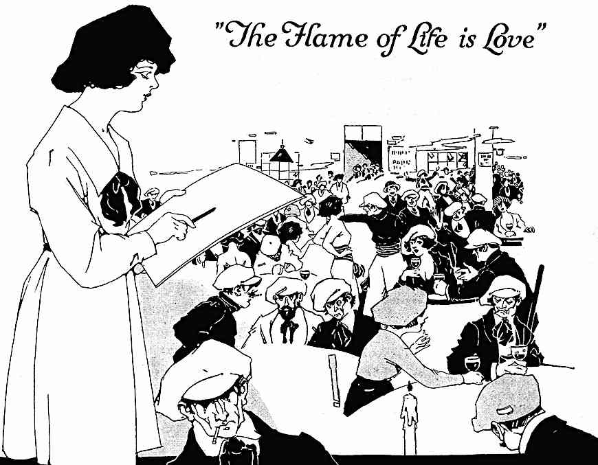 The flame of life is love, 1921 pretentious artists, an illustration