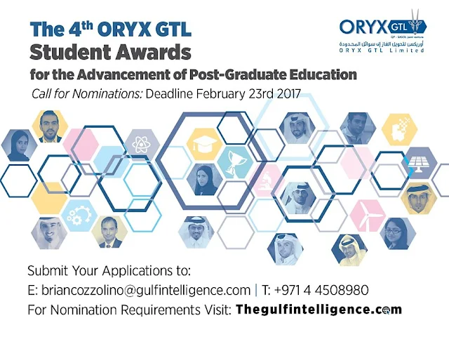 PR | ORYX GTL Opens Nominations For Esteemed Post-Graduate Student Awards in Qatar