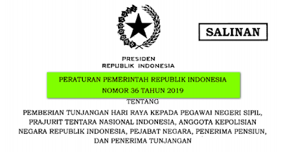  PP nomor 36 tahun 2019  tentang THR