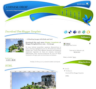 Chinese Drop free blog template