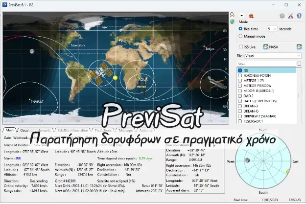 Παρατήρηση δορυφόρων σε πραγματικό χρόνο