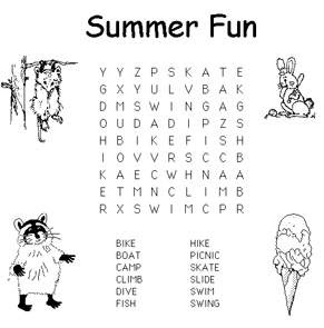 Summer Word Search Printable Middle School - Colorings.net